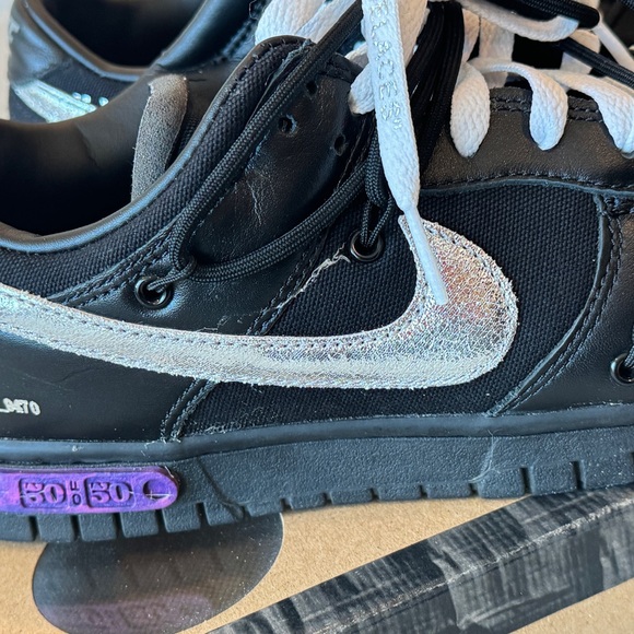 ⚡️NIKE x OFF-WHITE⚡️Lot 50 Metallic Dunk Low Sneakers - Picture 9 of 16